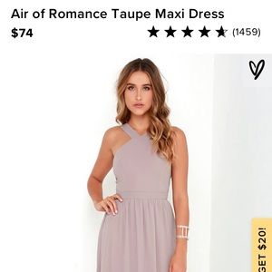 Taupe full length bridesmaid dress from Lulus.com
